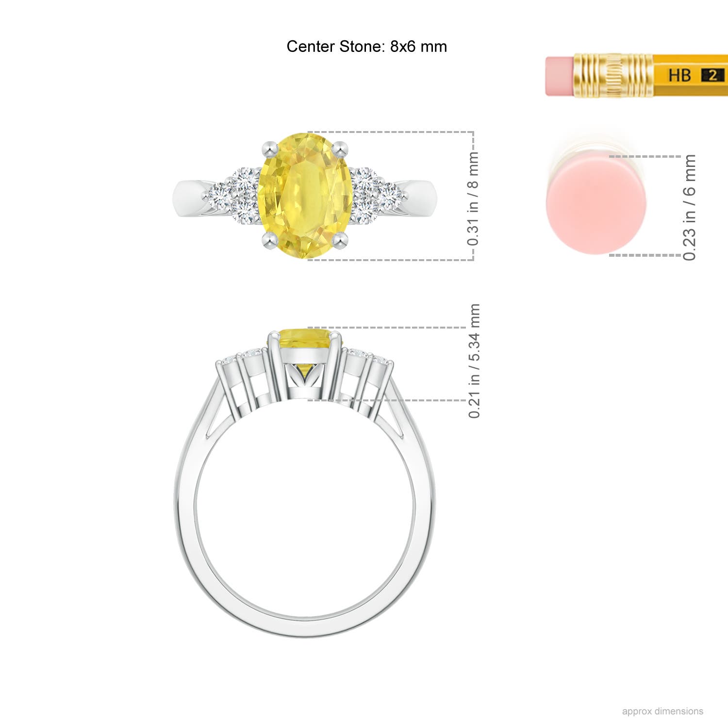 A - Yellow Sapphire / 1.65 CT / 14 KT White Gold