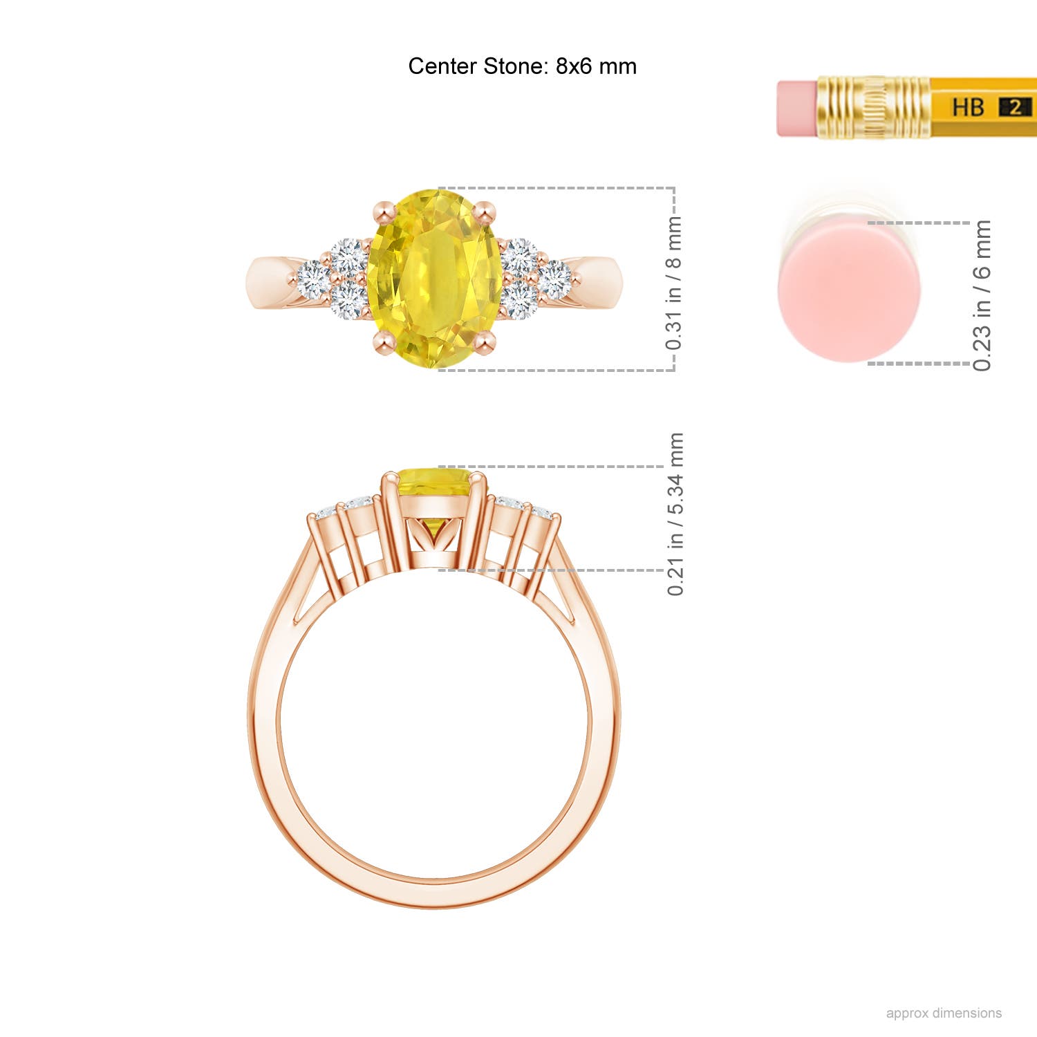 AA - Yellow Sapphire / 1.65 CT / 14 KT Rose Gold