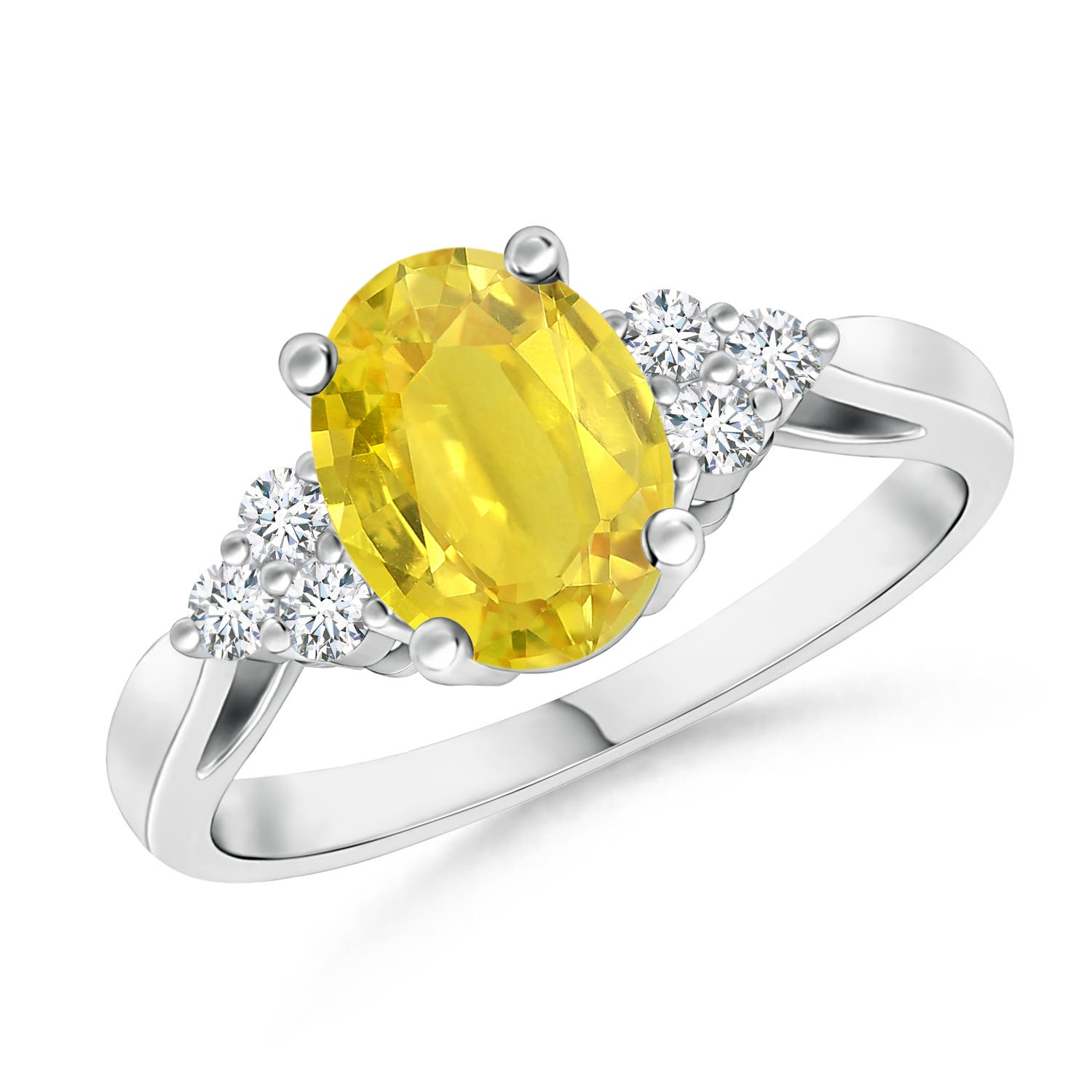 AA - Yellow Sapphire / 1.65 CT / 14 KT White Gold