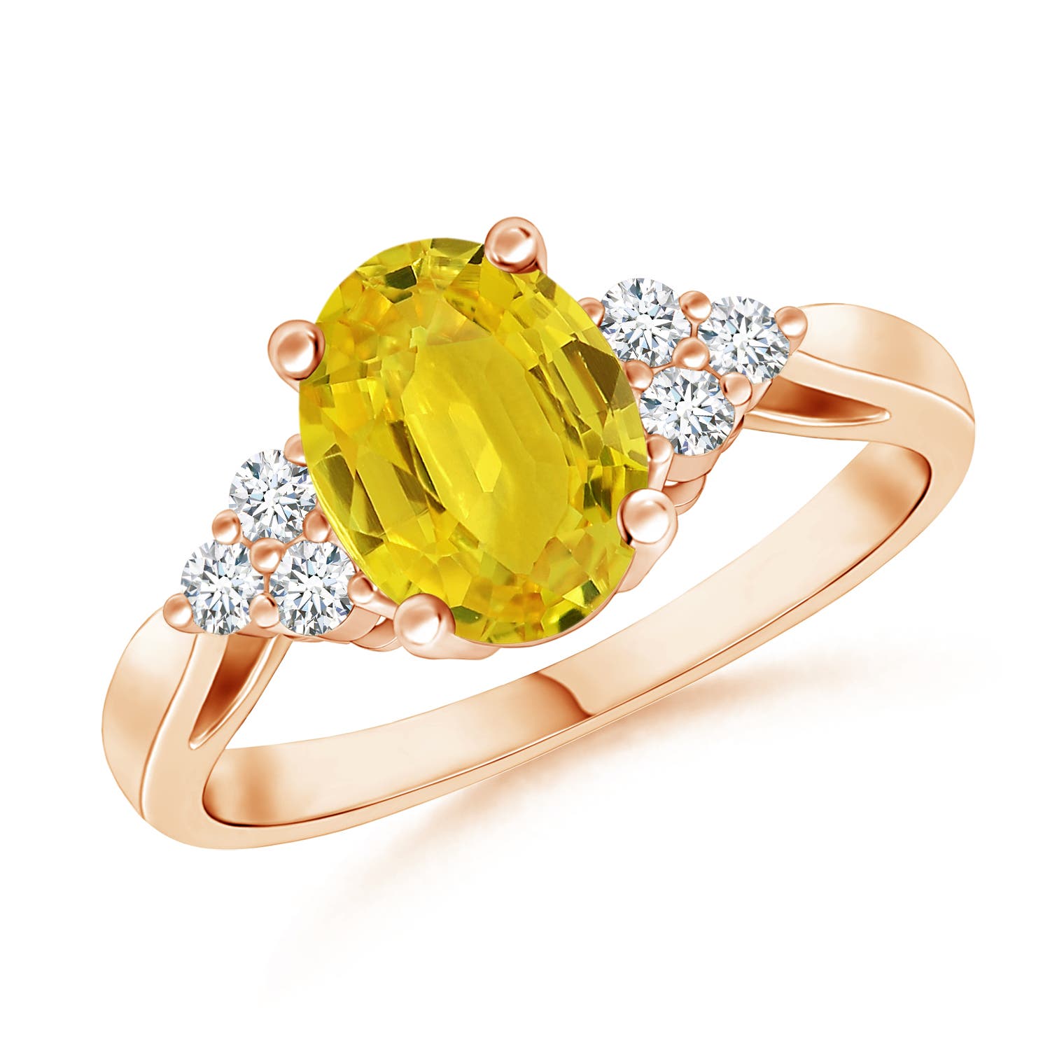 AAA - Yellow Sapphire / 1.65 CT / 14 KT Rose Gold