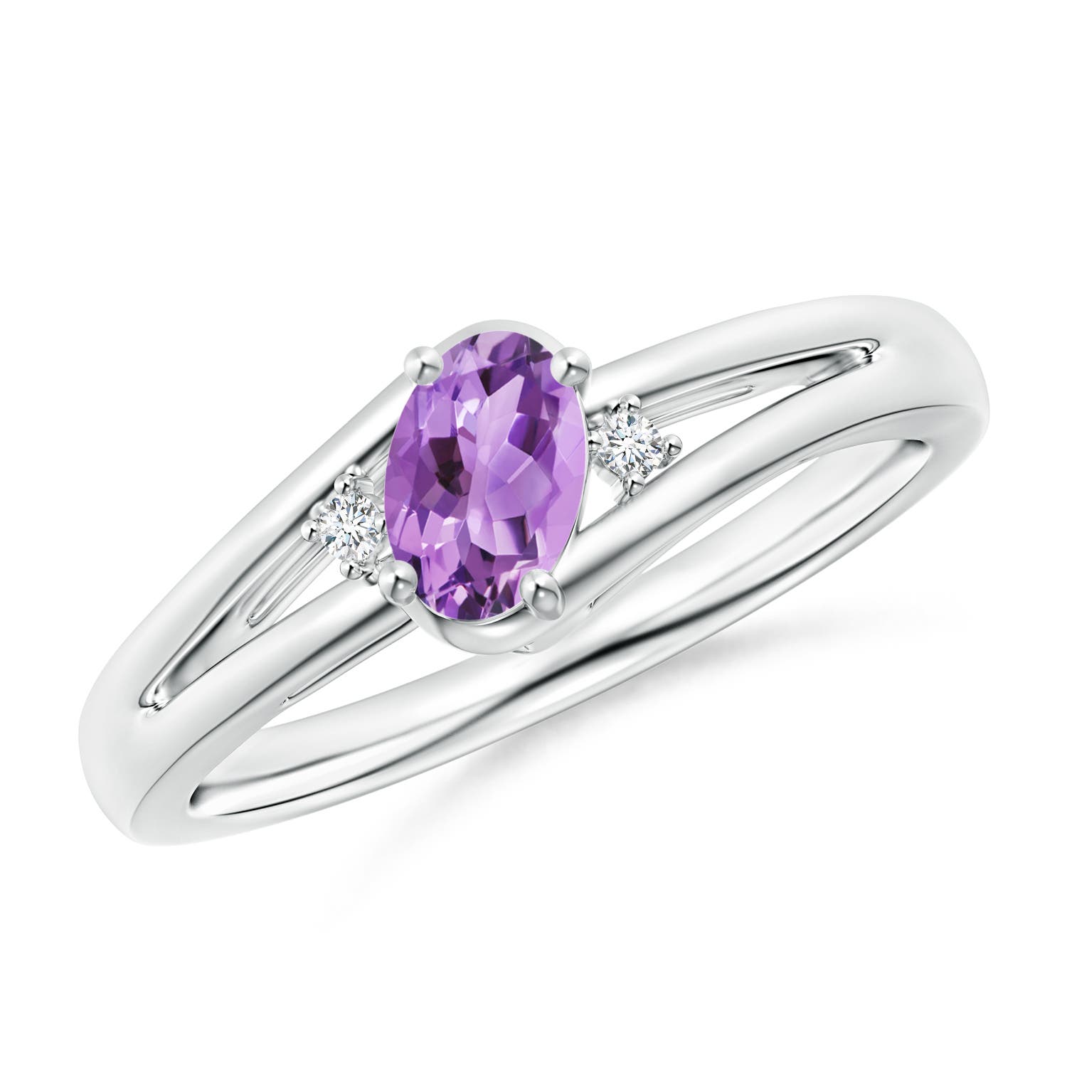 A - Amethyst / 0.42 CT / 14 KT White Gold