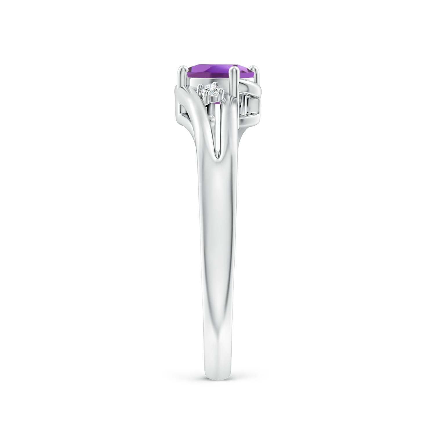 A - Amethyst / 0.42 CT / 14 KT White Gold