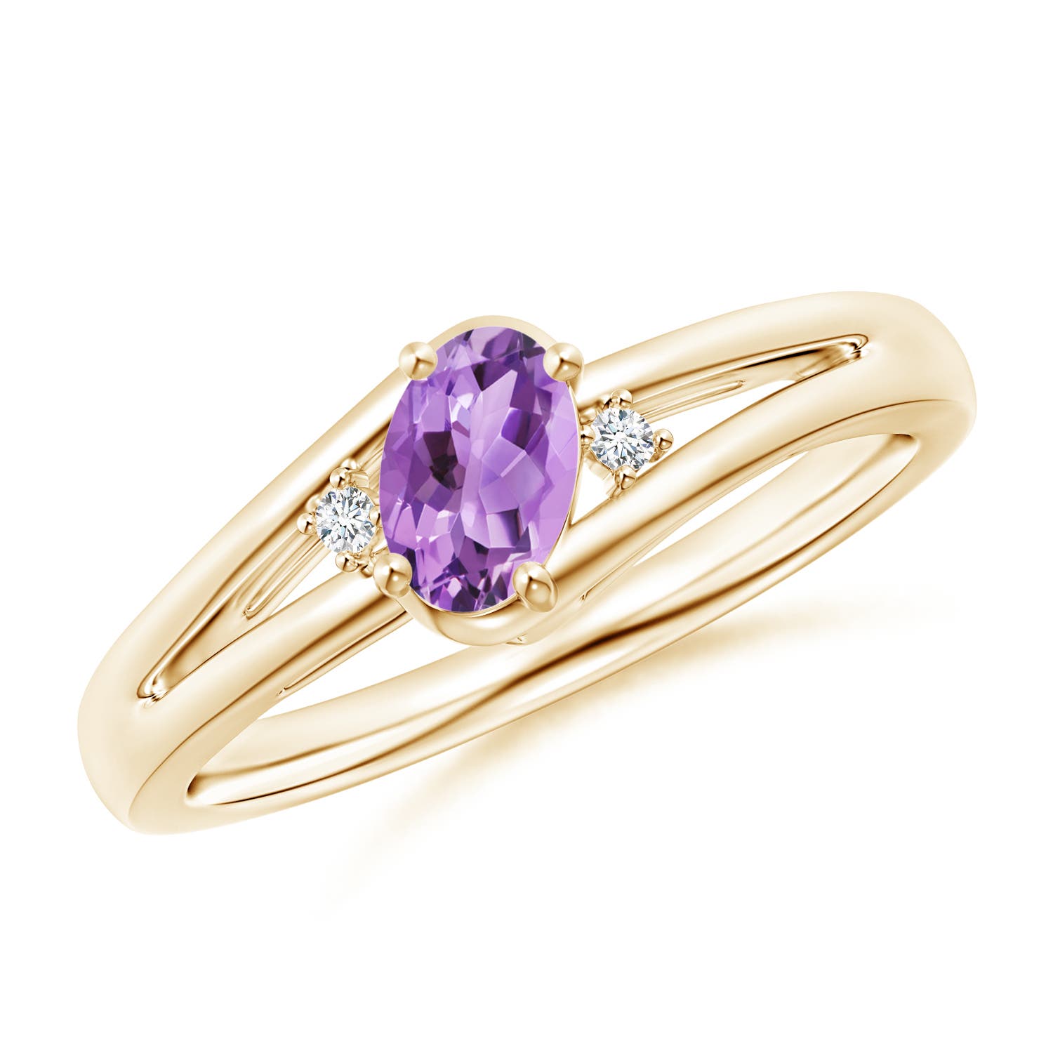 A - Amethyst / 0.42 CT / 14 KT Yellow Gold