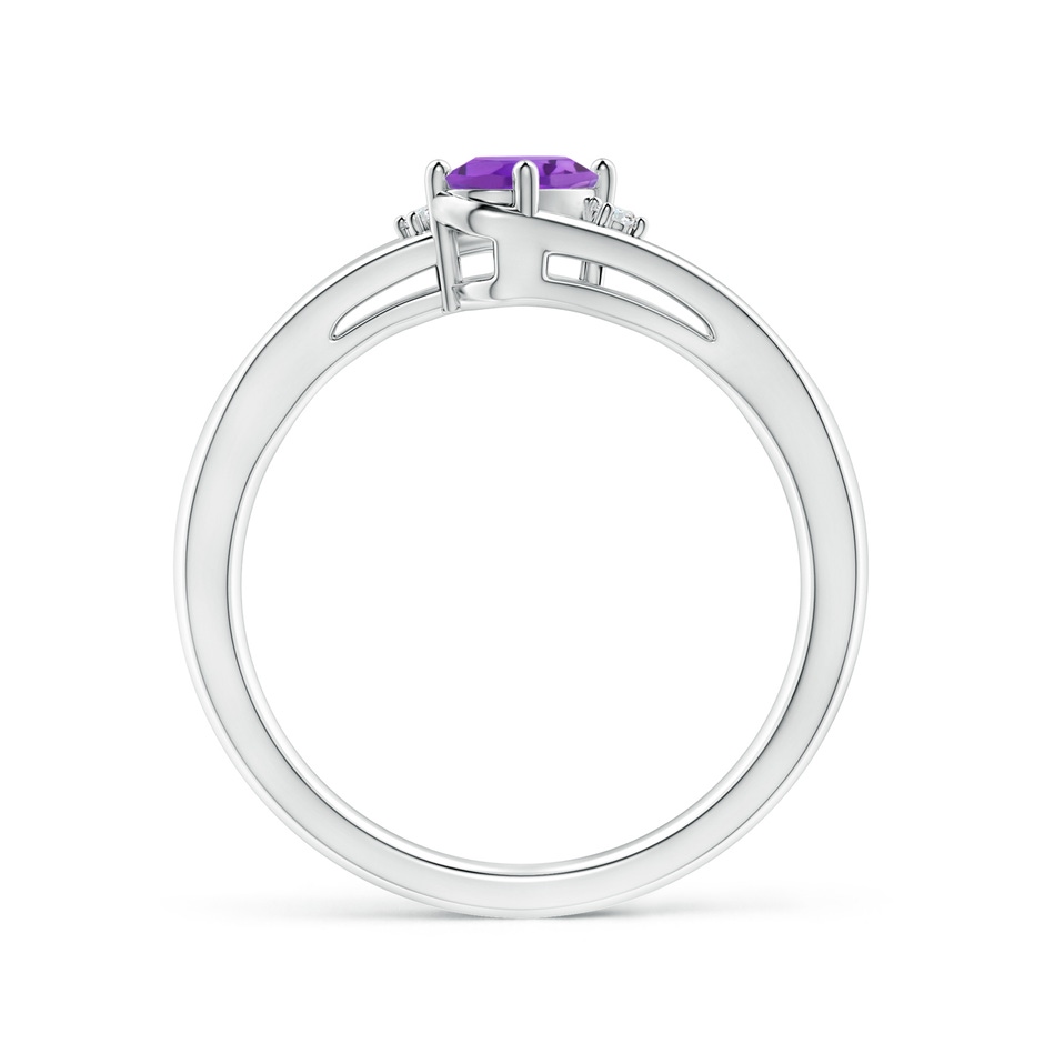6x4mm AA Amethyst and Diamond Split Shank Ring in P950 Platinum side-1