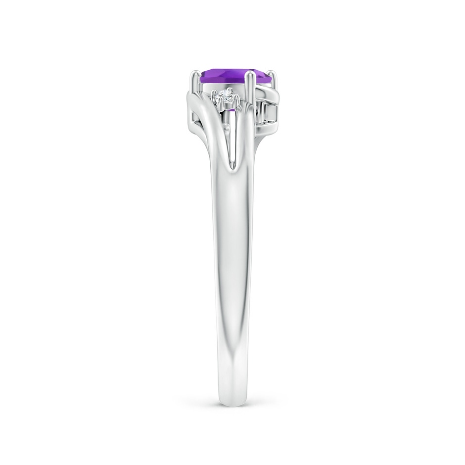 6x4mm AA Amethyst and Diamond Split Shank Ring in P950 Platinum side-2