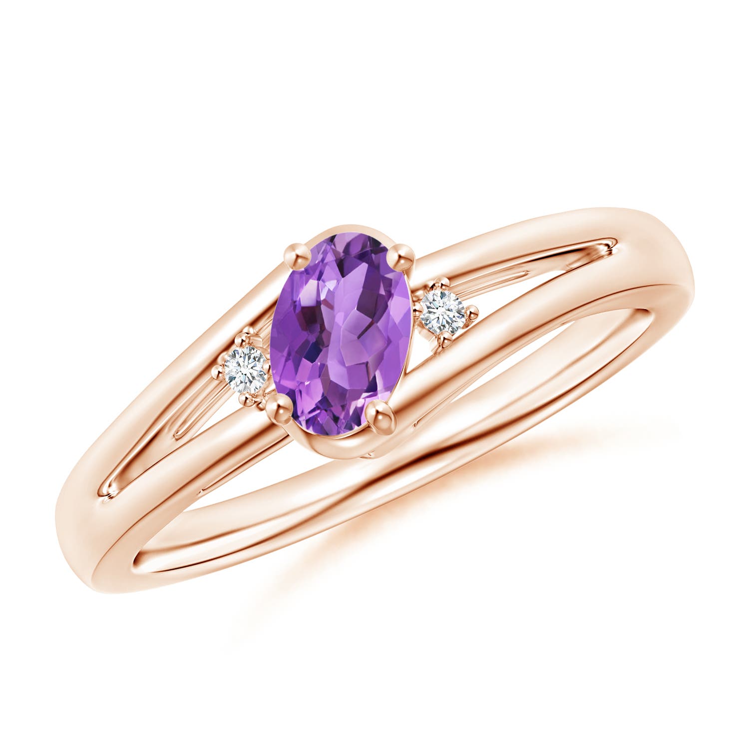 AA - Amethyst / 0.42 CT / 14 KT Rose Gold