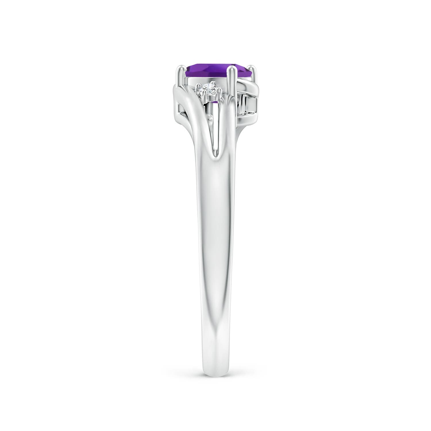 AAA - Amethyst / 0.42 CT / 14 KT White Gold