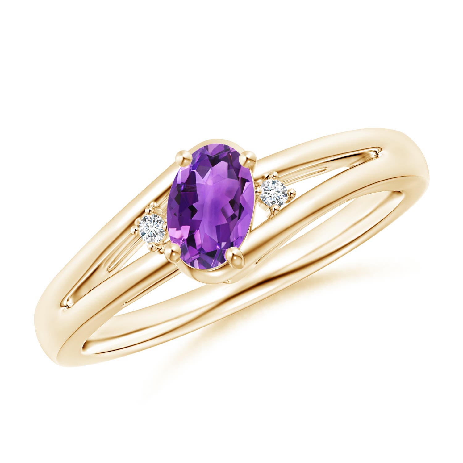 AAA - Amethyst / 0.42 CT / 14 KT Yellow Gold