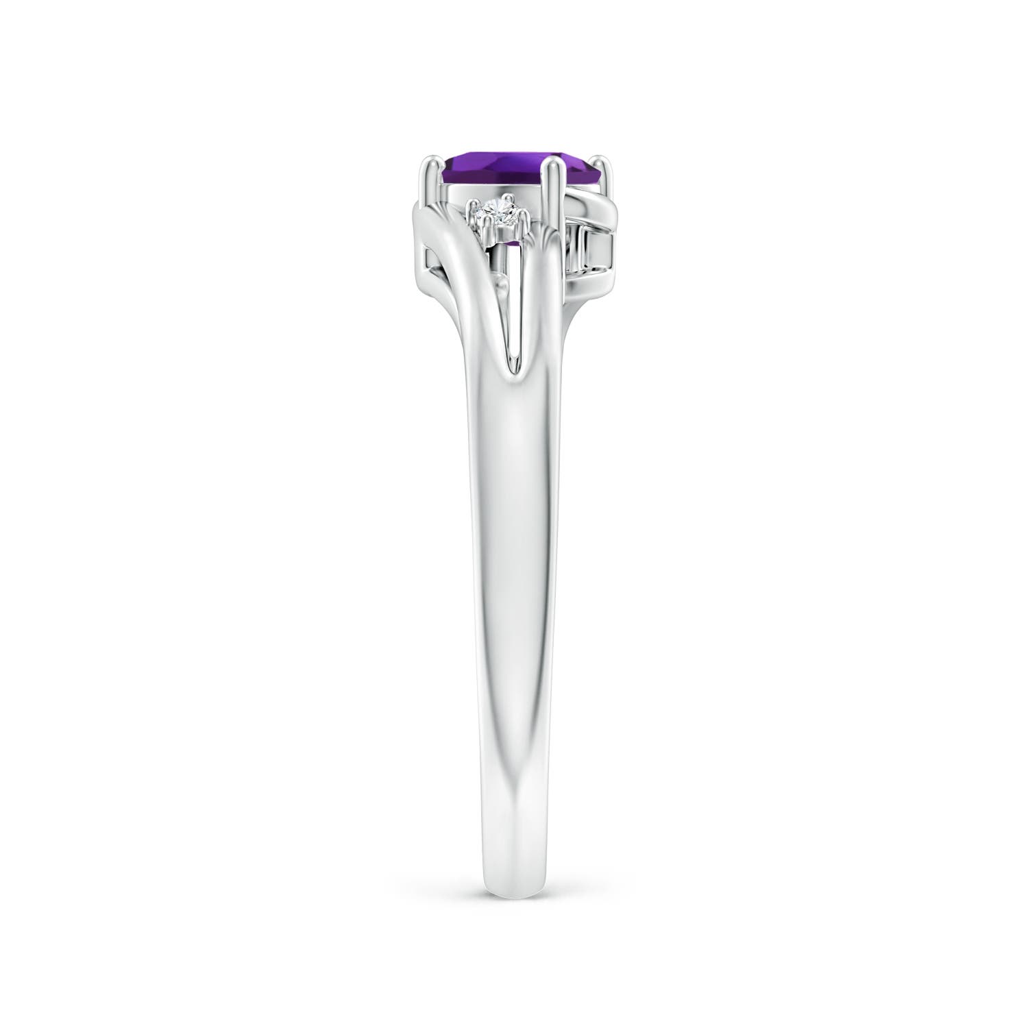 AAAA - Amethyst / 0.42 CT / 14 KT White Gold