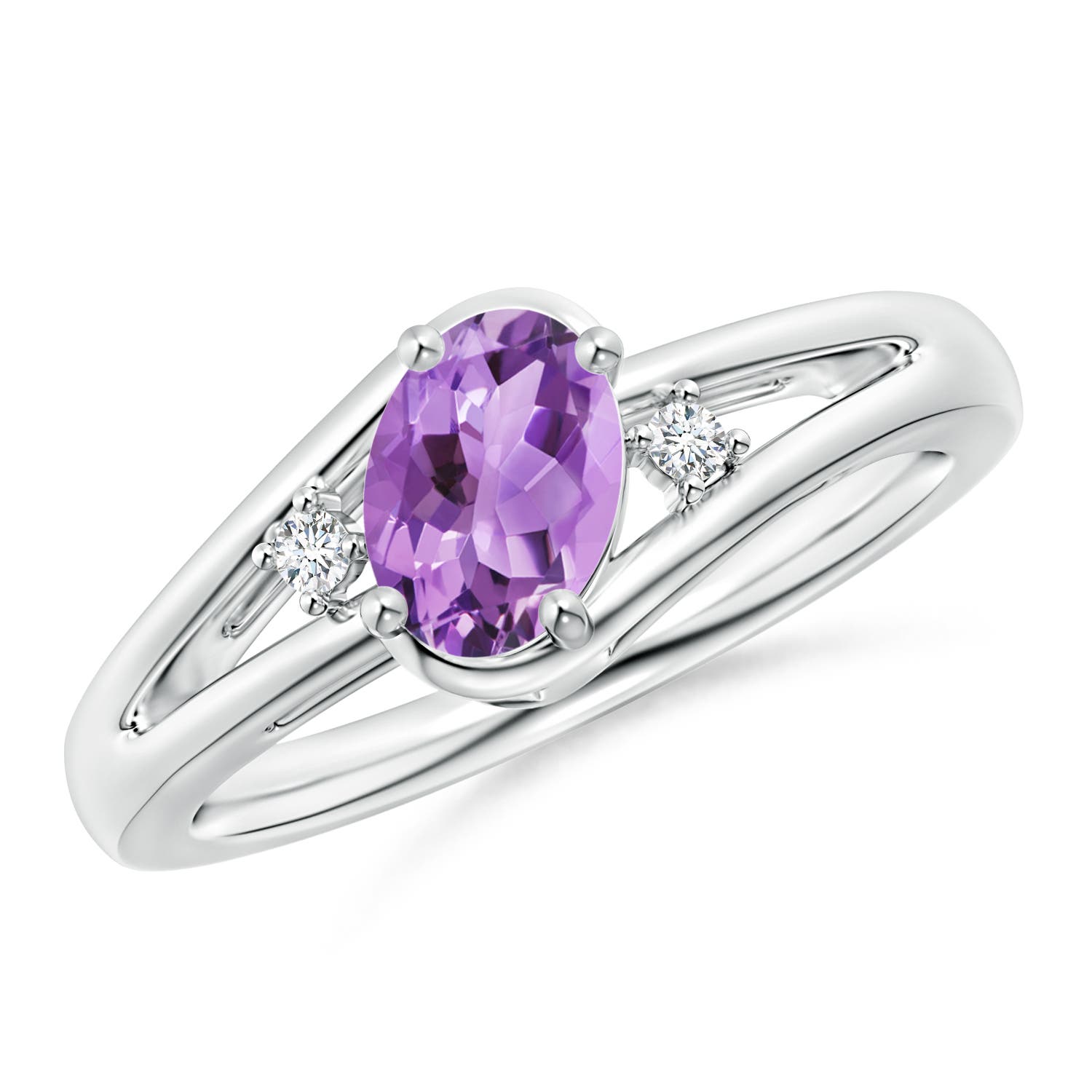 A - Amethyst / 0.74 CT / 14 KT White Gold