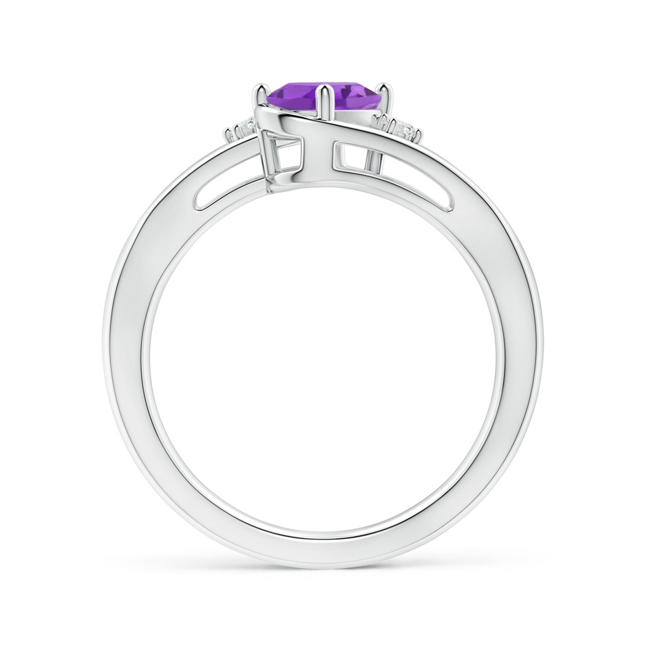7x5mm AA Amethyst and Diamond Split Shank Ring in P950 Platinum side-1