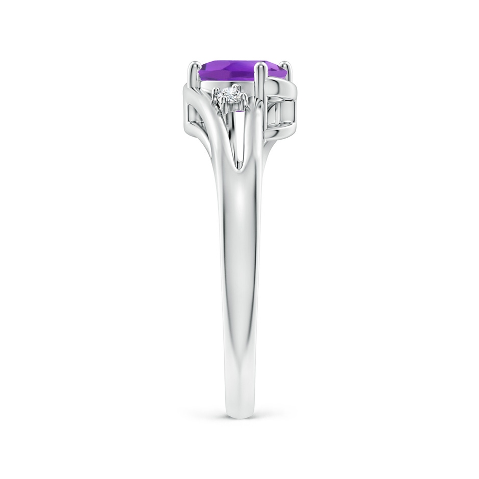 7x5mm AA Amethyst and Diamond Split Shank Ring in P950 Platinum side-2