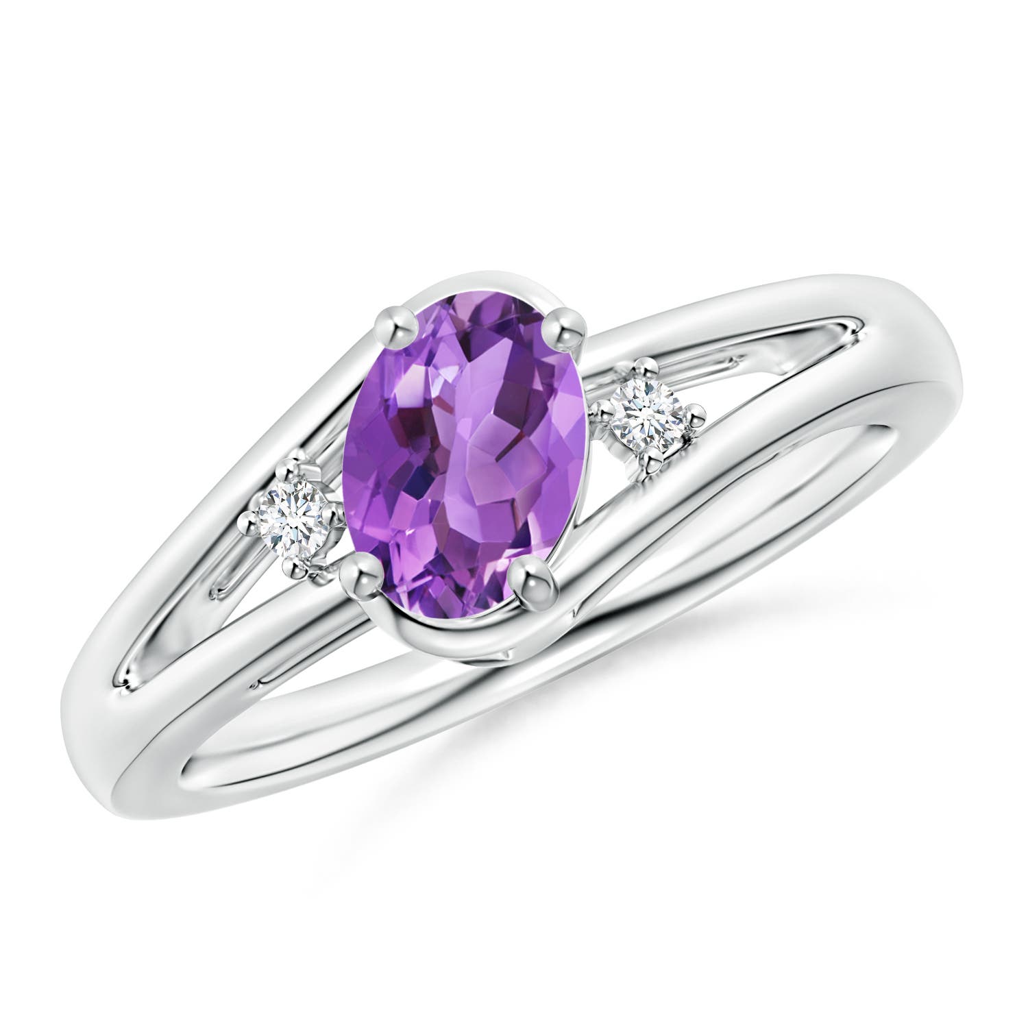 AA - Amethyst / 0.74 CT / 14 KT White Gold