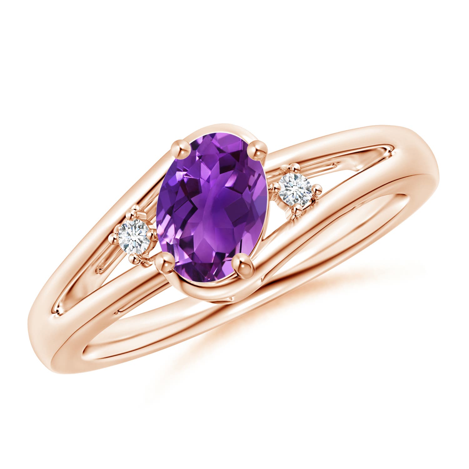 AAAA - Amethyst / 0.74 CT / 14 KT Rose Gold