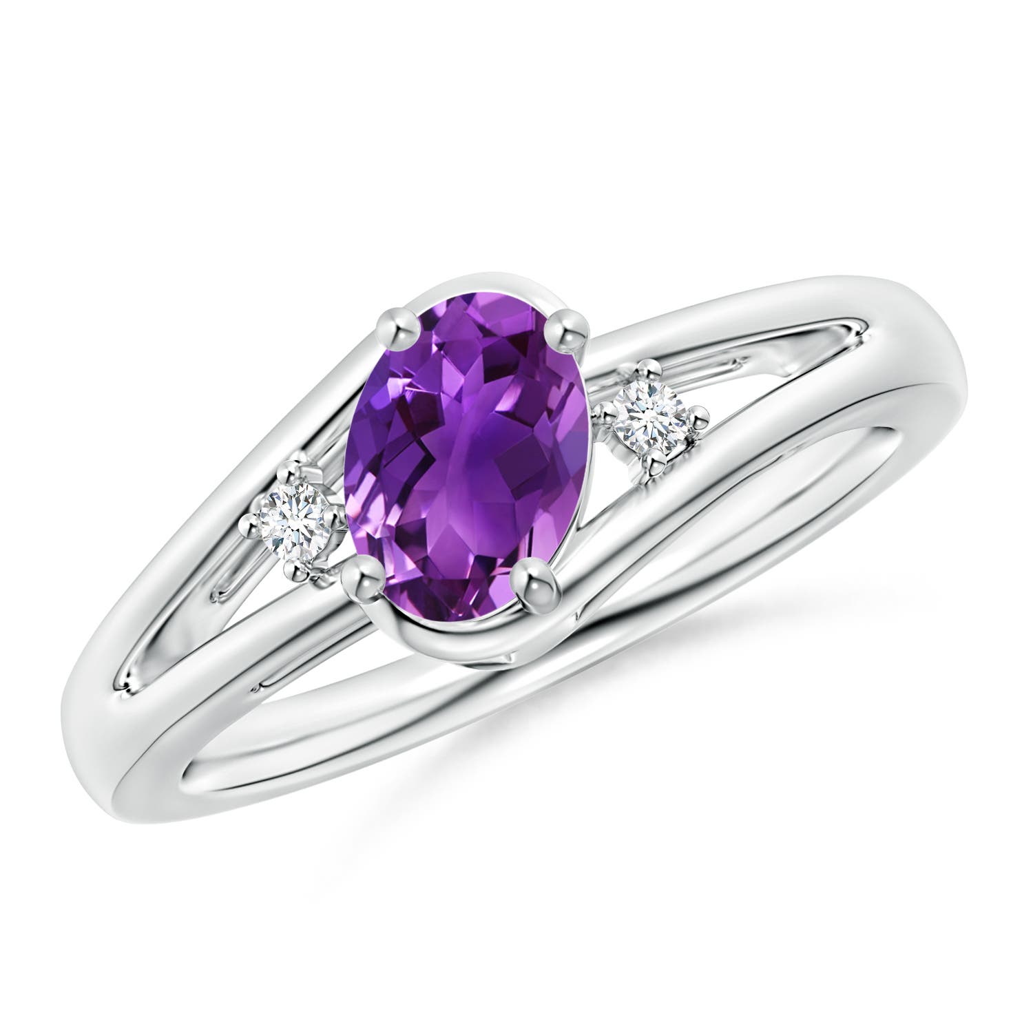 AAAA - Amethyst / 0.74 CT / 14 KT White Gold