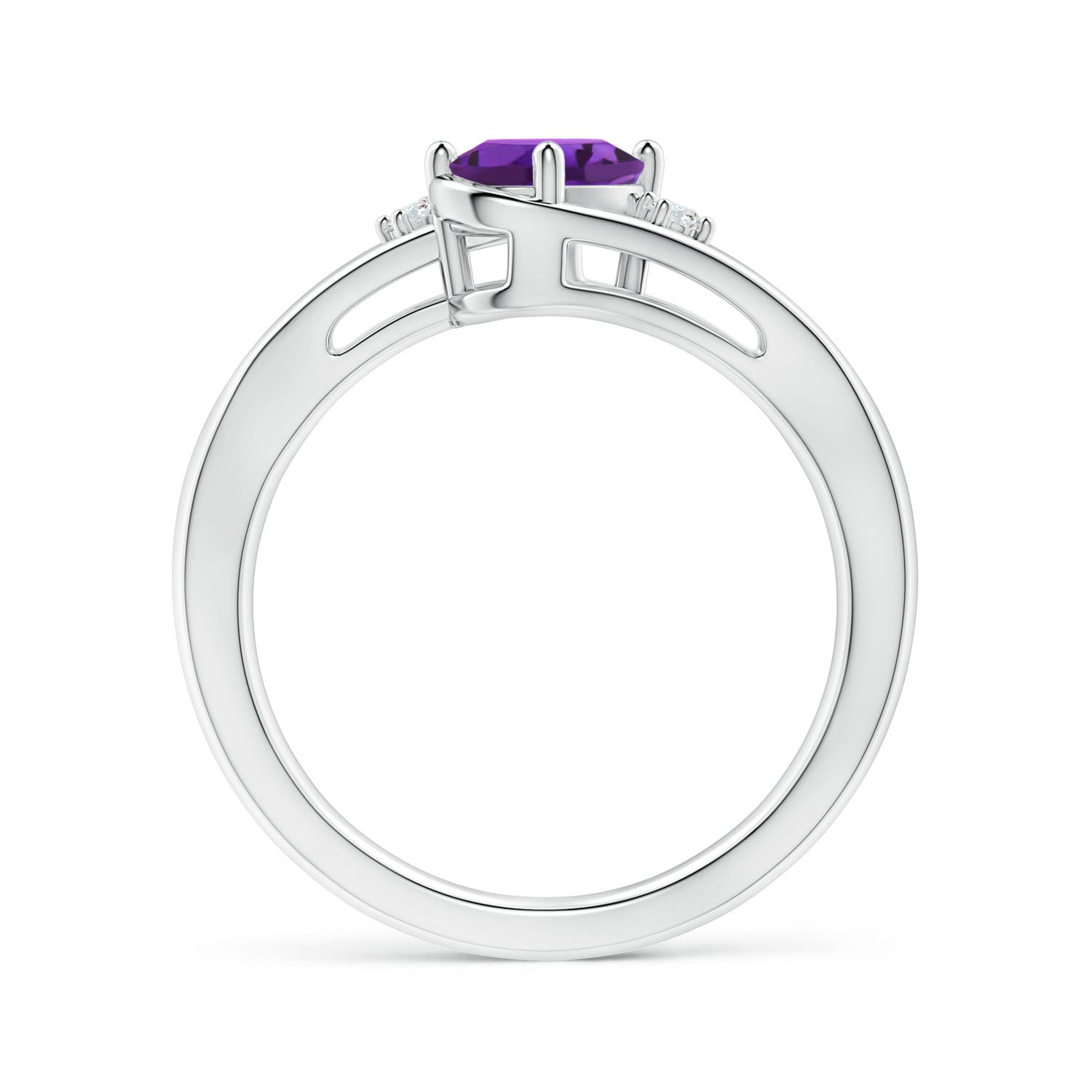 AAAA - Amethyst / 0.74 CT / 14 KT White Gold