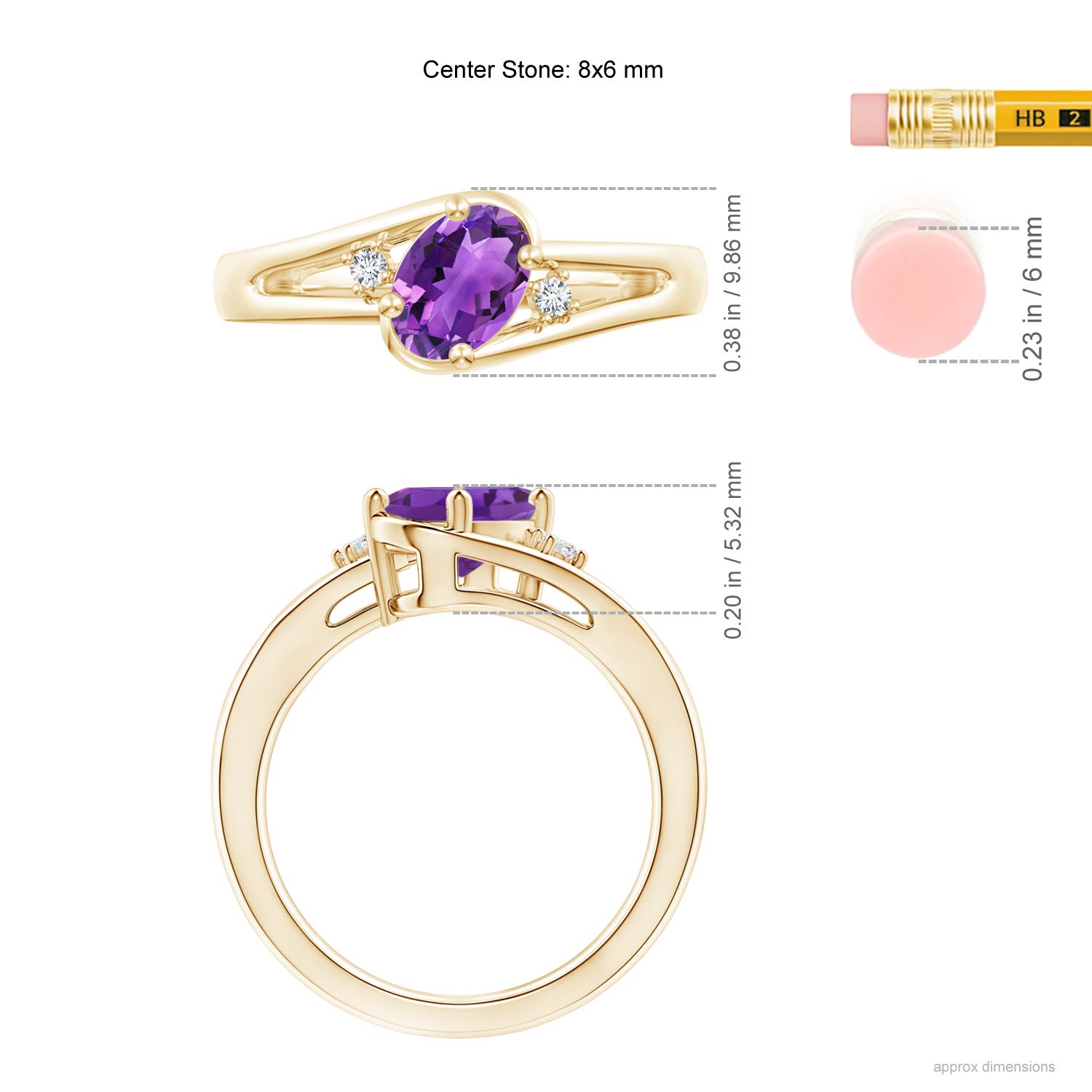 AAA - Amethyst / 1.2 CT / 14 KT Yellow Gold