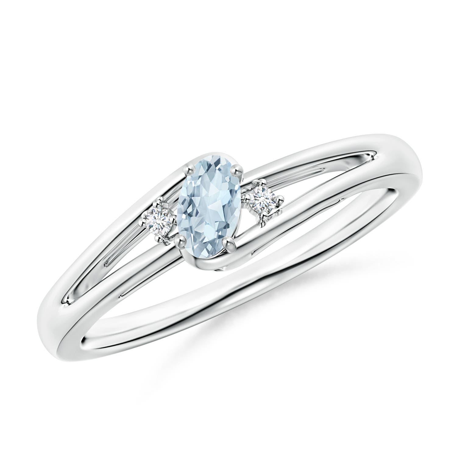 A - Aquamarine / 0.22 CT / 14 KT White Gold