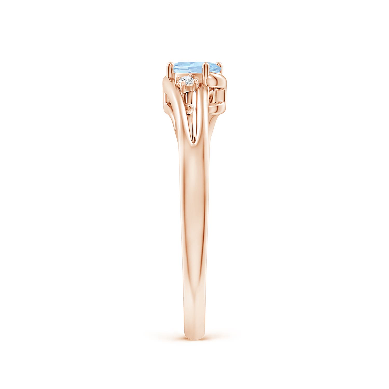 AA - Aquamarine / 0.22 CT / 14 KT Rose Gold