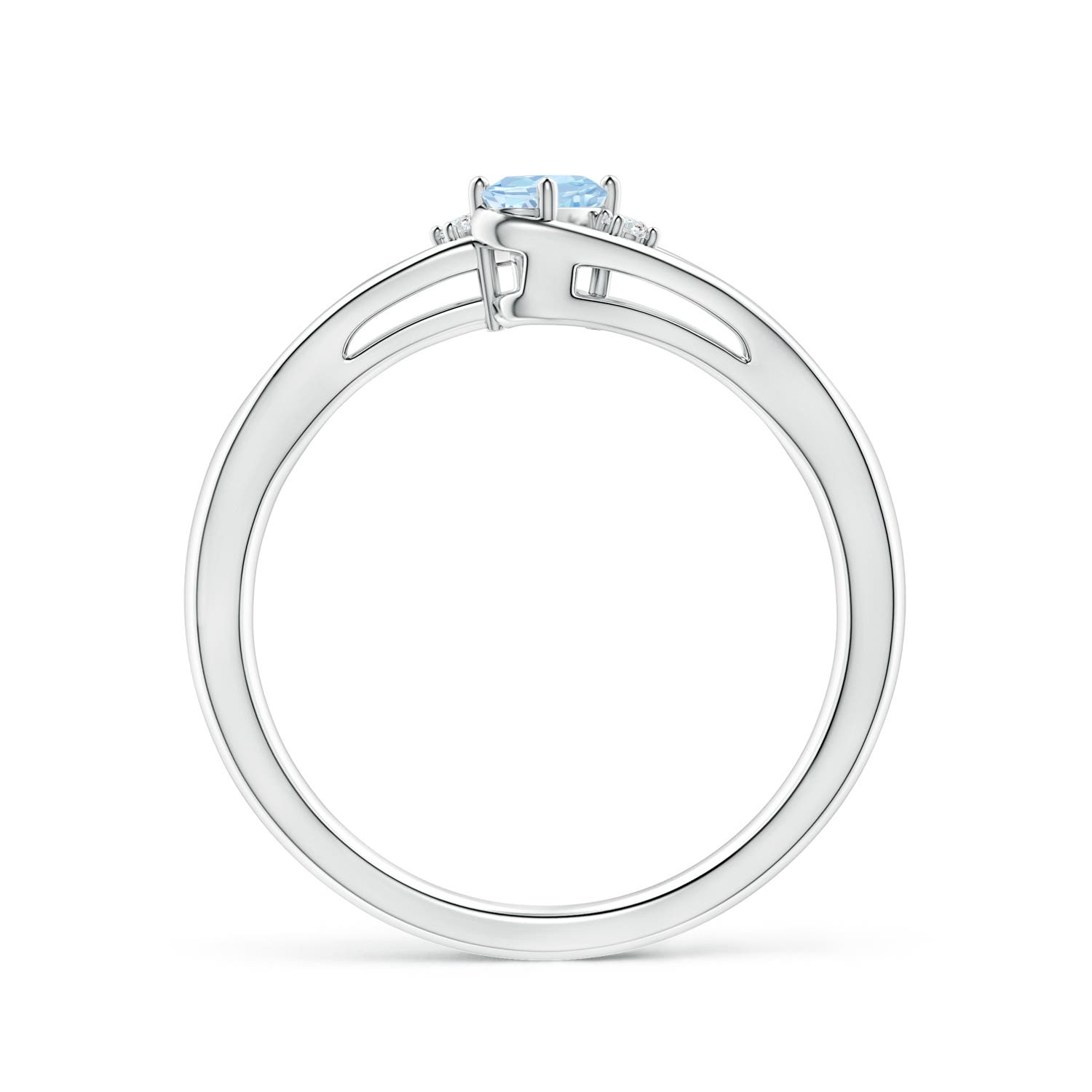 AA - Aquamarine / 0.22 CT / 14 KT White Gold