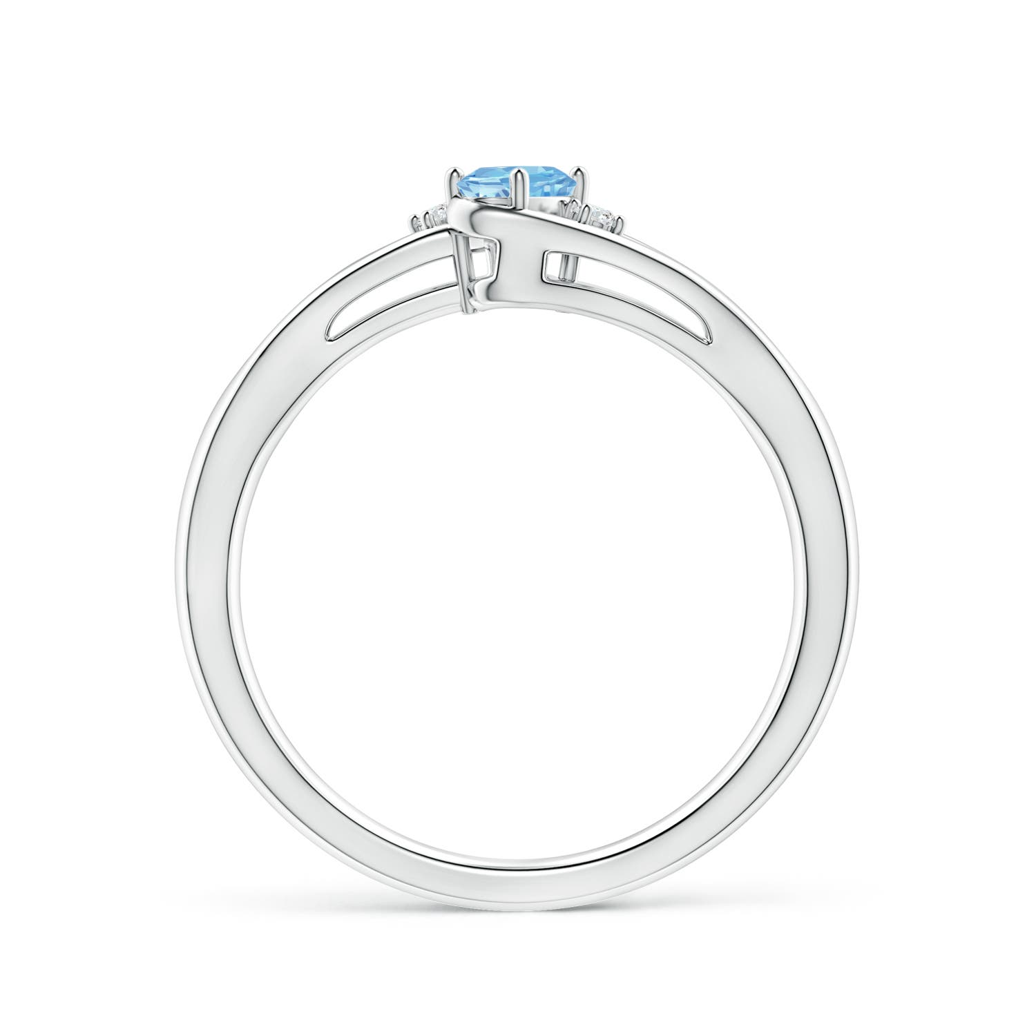 AAAA - Aquamarine / 0.22 CT / 14 KT White Gold