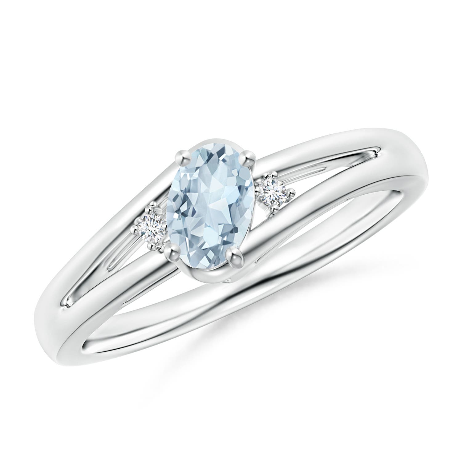 A - Aquamarine / 0.42 CT / 14 KT White Gold