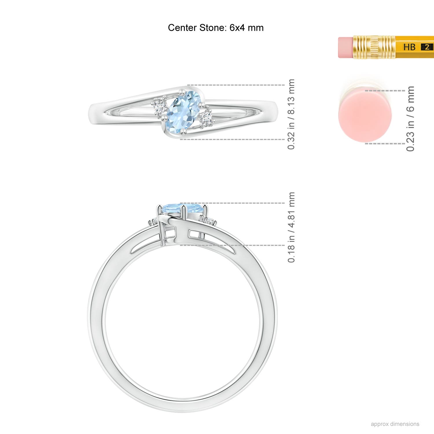 AA - Aquamarine / 0.42 CT / 14 KT White Gold