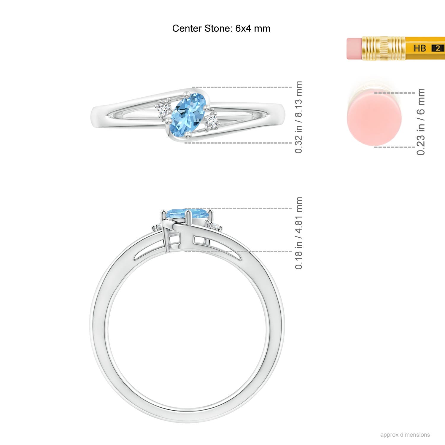 AAAA - Aquamarine / 0.42 CT / 14 KT White Gold