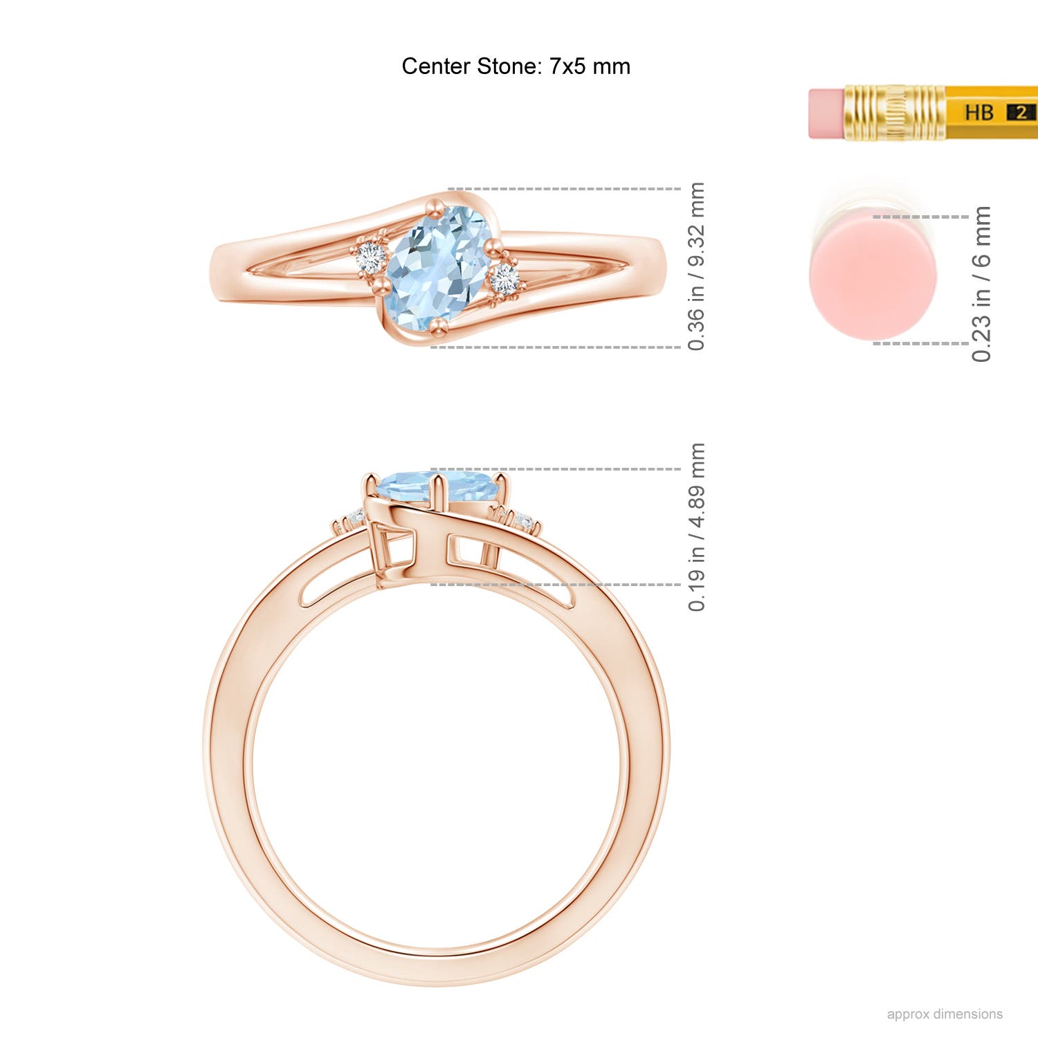 AA - Aquamarine / 0.64 CT / 14 KT Rose Gold