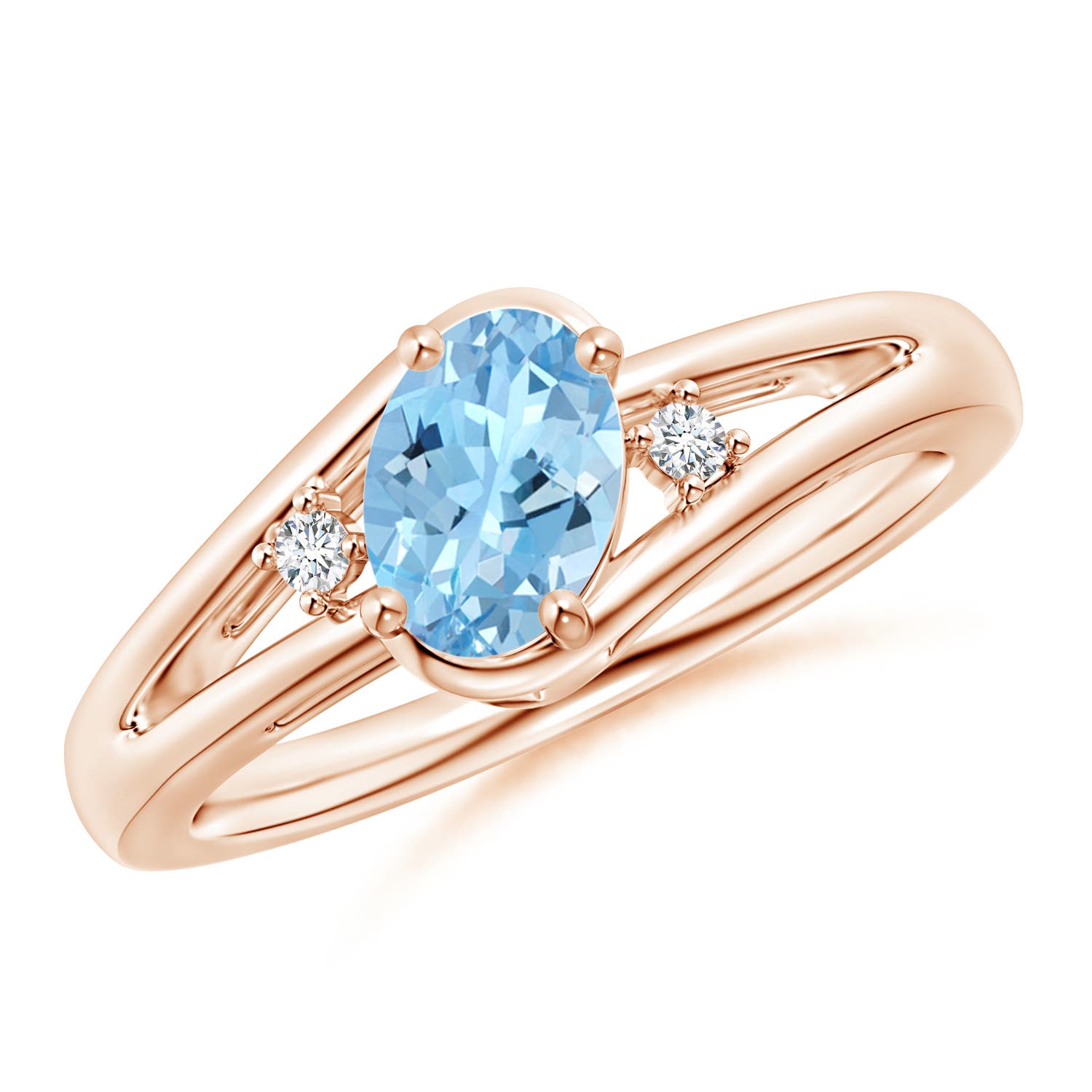 AAAA - Aquamarine / 0.64 CT / 14 KT Rose Gold