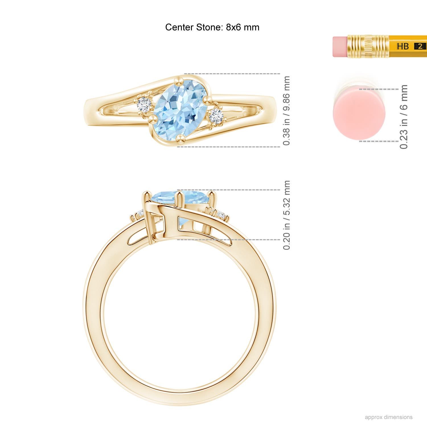 AAA - Aquamarine / 1.05 CT / 14 KT Yellow Gold