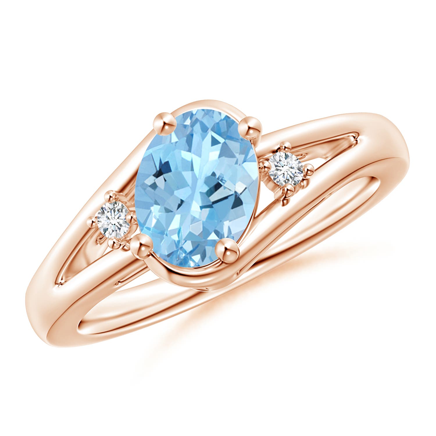 AAAA - Aquamarine / 1.05 CT / 14 KT Rose Gold