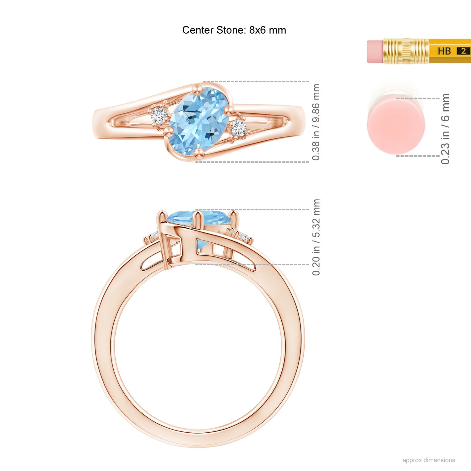 AAAA - Aquamarine / 1.05 CT / 14 KT Rose Gold