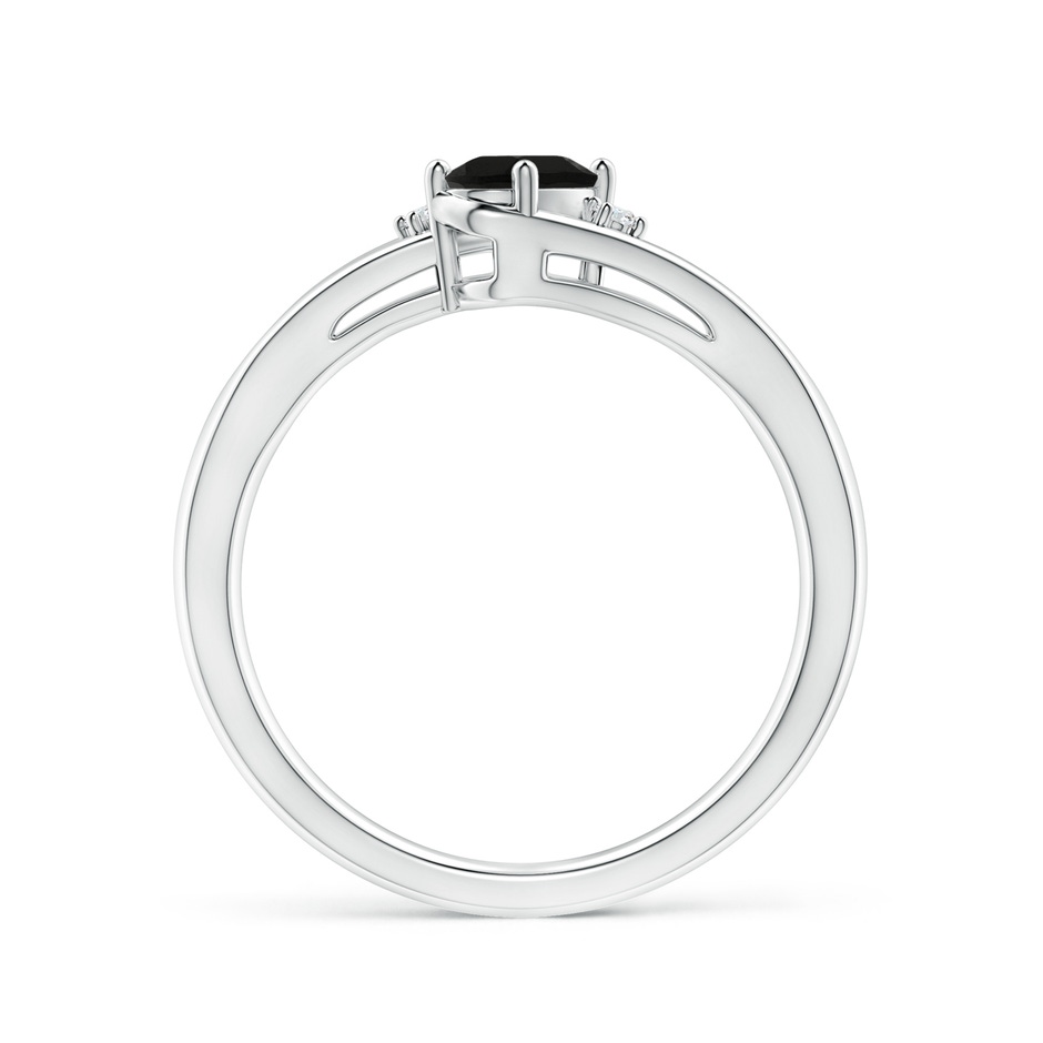 6x4mm AAA Black Onyx and Diamond Split Shank Ring in P950 Platinum side-1