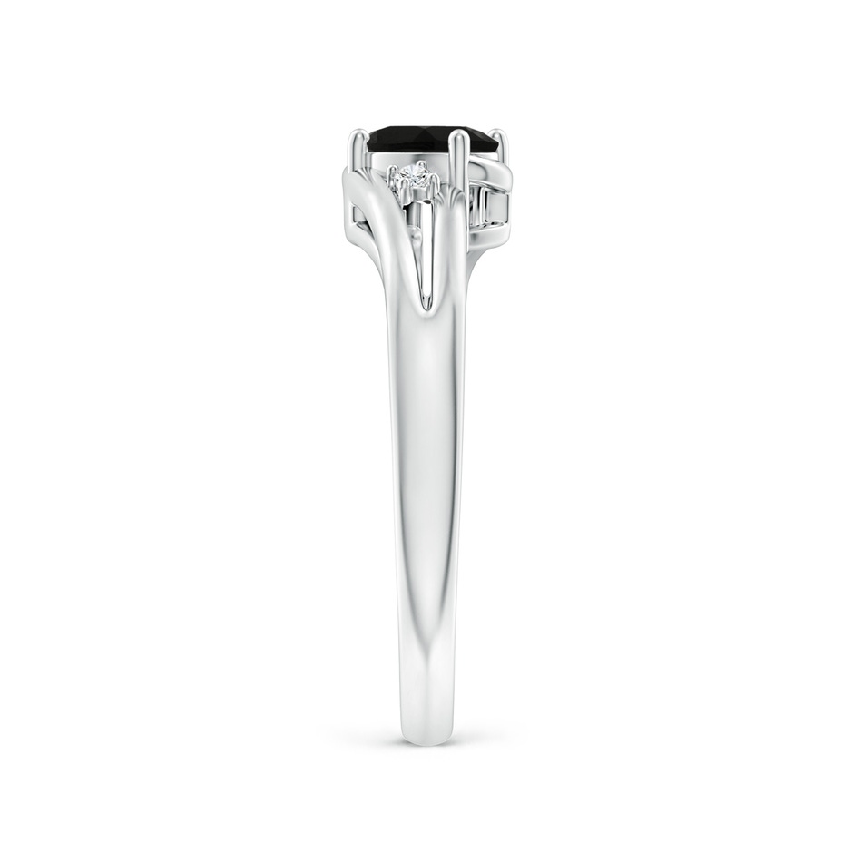 6x4mm AAA Black Onyx and Diamond Split Shank Ring in P950 Platinum side-2