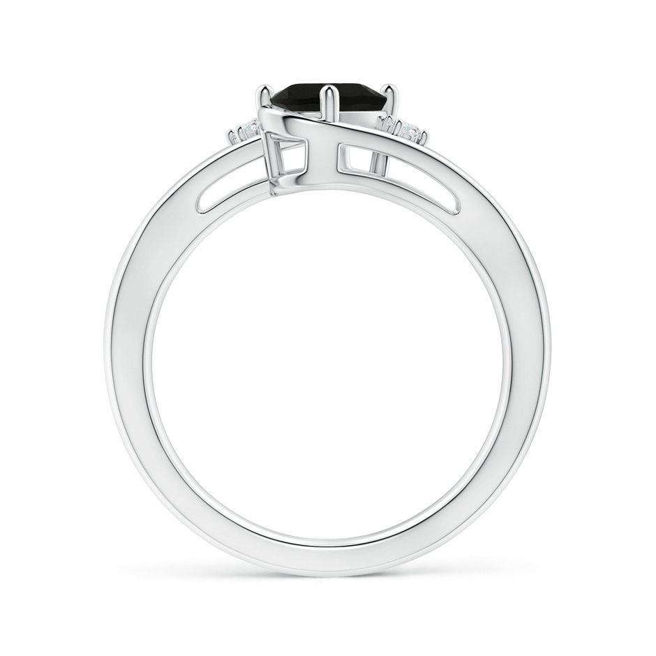 7x5mm AAA Black Onyx and Diamond Split Shank Ring in P950 Platinum side-1