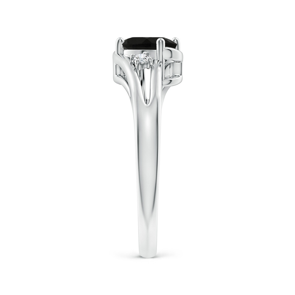 7x5mm AAA Black Onyx and Diamond Split Shank Ring in P950 Platinum side-2