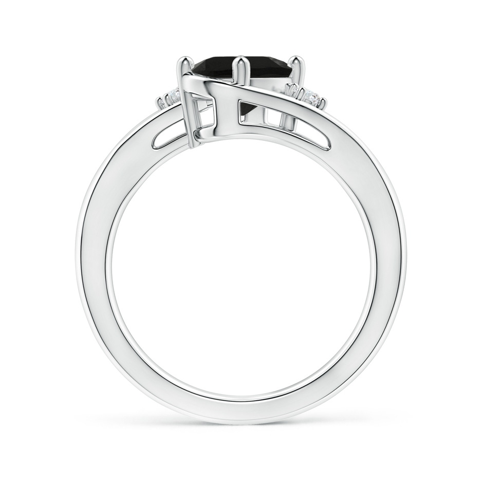 8x6mm AAA Black Onyx and Diamond Split Shank Ring in P950 Platinum side-1