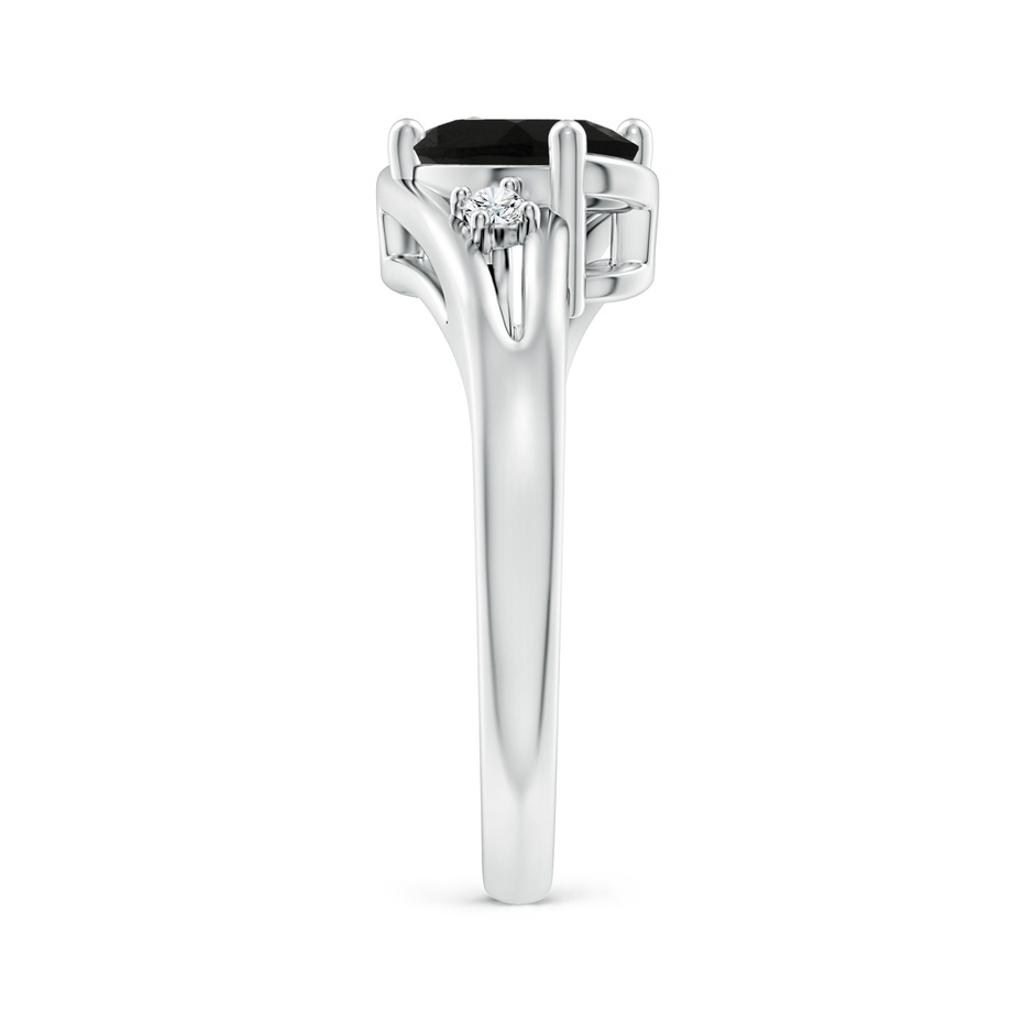 8x6mm AAA Black Onyx and Diamond Split Shank Ring in P950 Platinum side-2