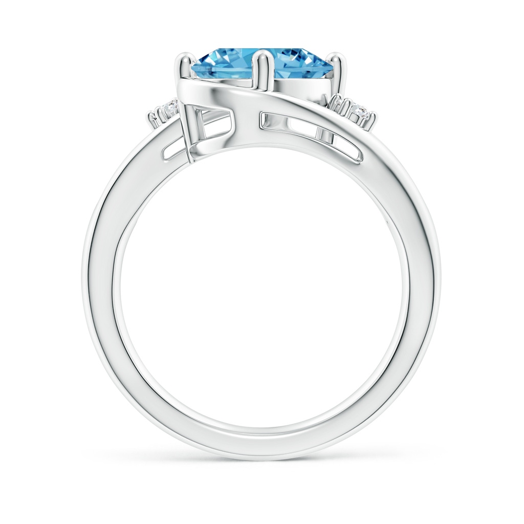 10x8mm AAAA Fancy Intense Blue and White Diamond Split Shank Ring in P950 Platinum - side 199