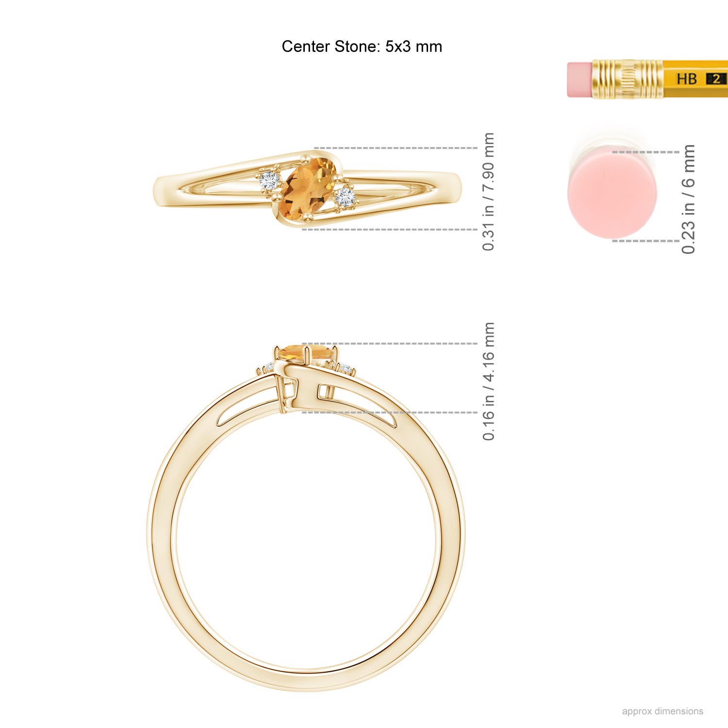 A - Citrine / 0.23 CT / 14 KT Yellow Gold