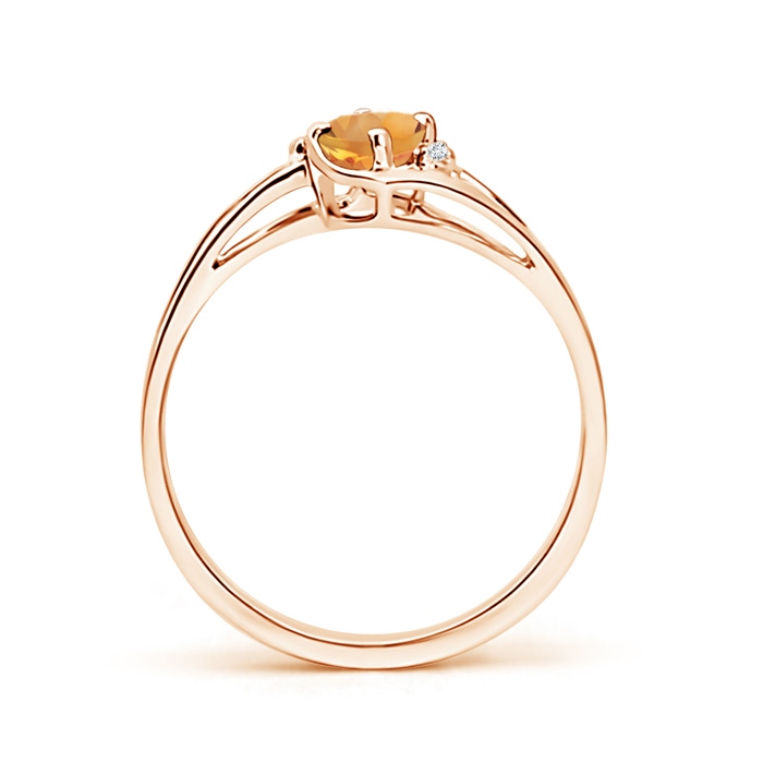 5x3mm AA Citrine and Diamond Split Shank Ring in 9K Rose Gold product image
