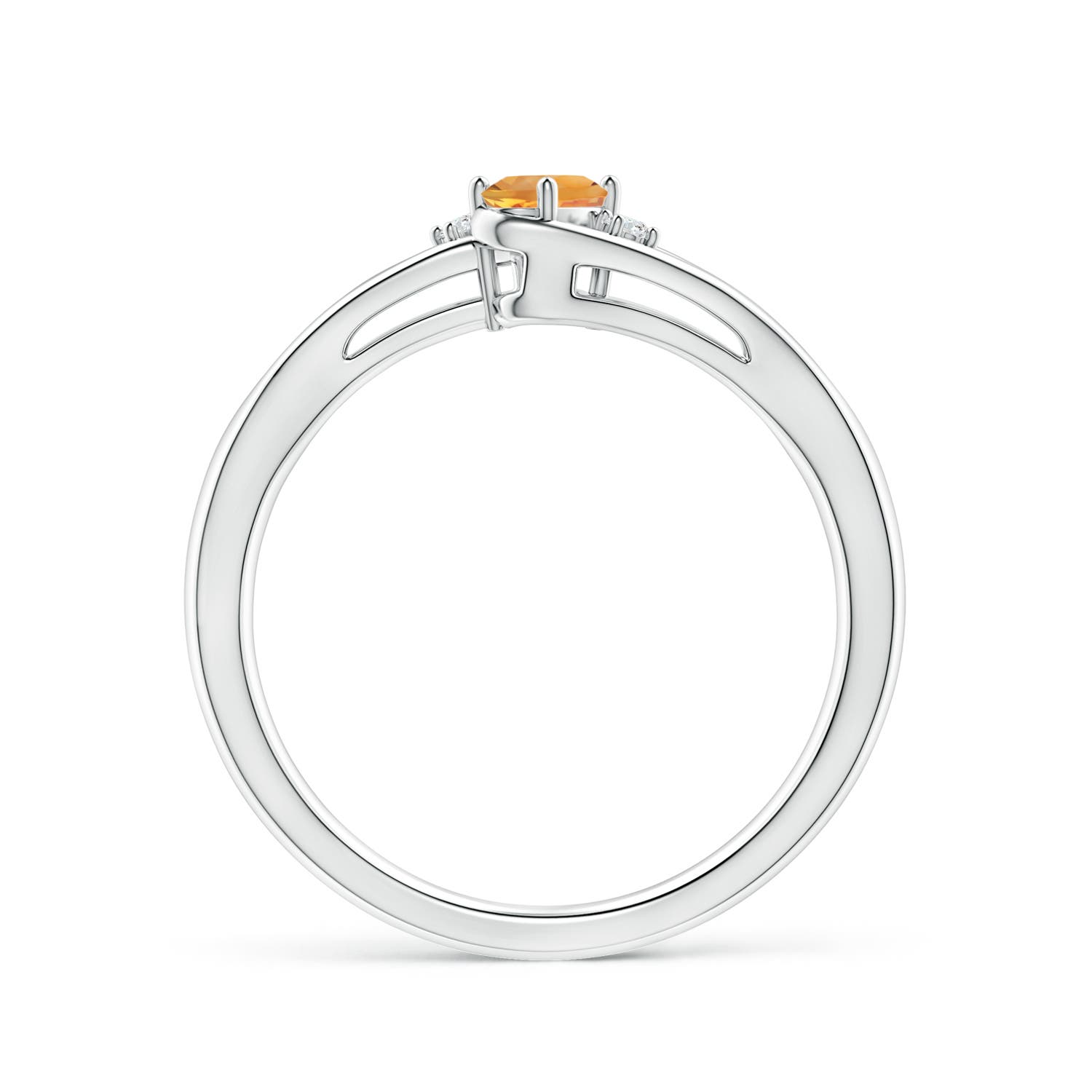 AA - Citrine / 0.23 CT / 14 KT White Gold