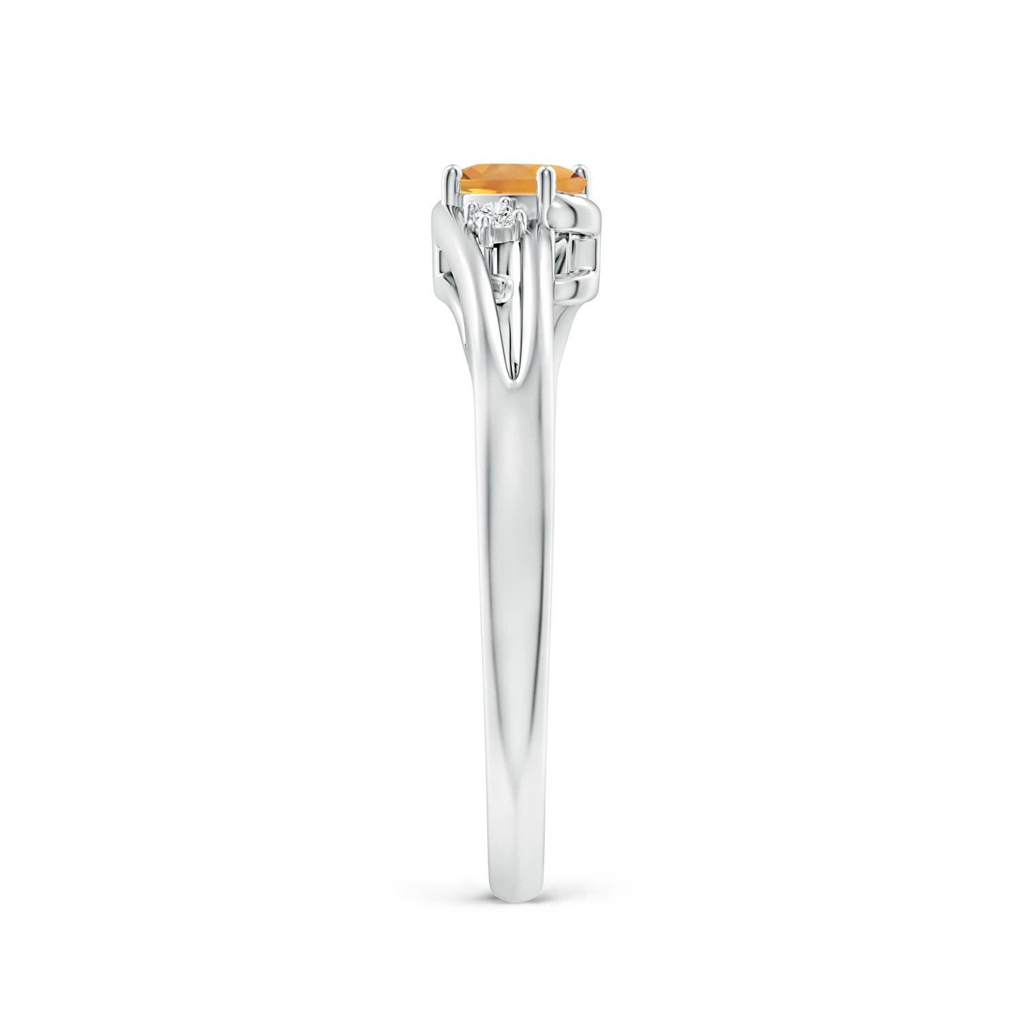 AA - Citrine / 0.23 CT / 14 KT White Gold