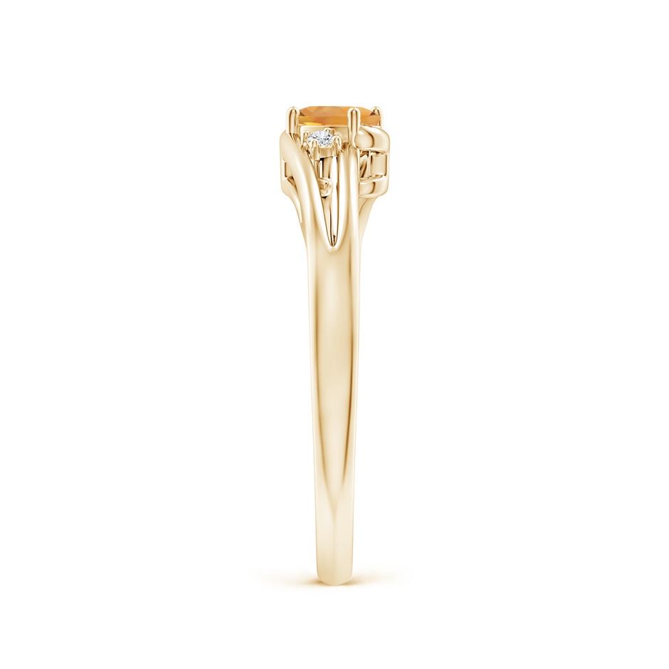5x3mm AA Citrine and Diamond Split Shank Ring in Yellow Gold side-2