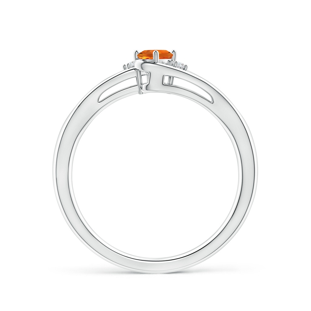 5x3mm AAAA Citrine and Diamond Split Shank Ring in P950 Platinum - side_1