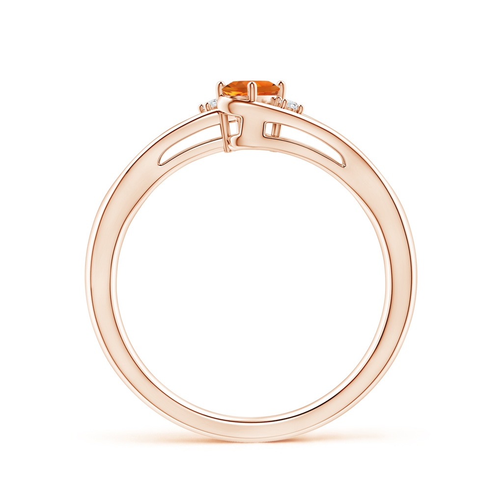 5x3mm AAAA Citrine and Diamond Split Shank Ring in Rose Gold - side_1
