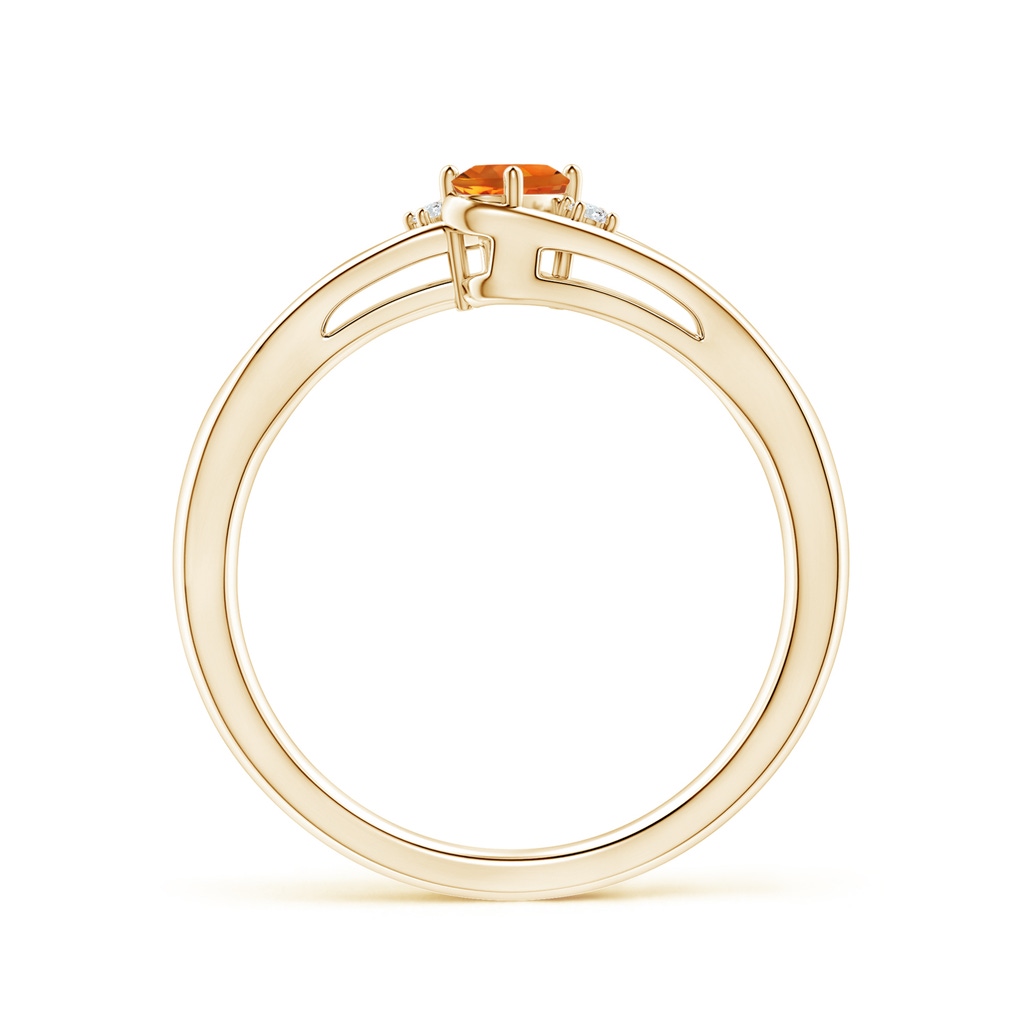 5x3mm AAAA Citrine and Diamond Split Shank Ring in Yellow Gold - side_1