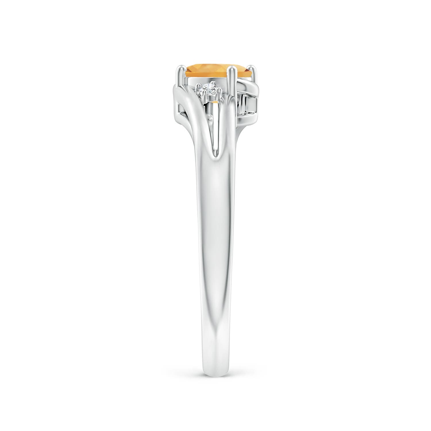 A - Citrine / 0.42 CT / 14 KT White Gold