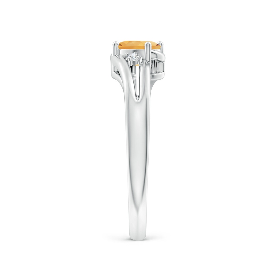 6x4mm A Citrine and Diamond Split Shank Ring in White Gold side-2